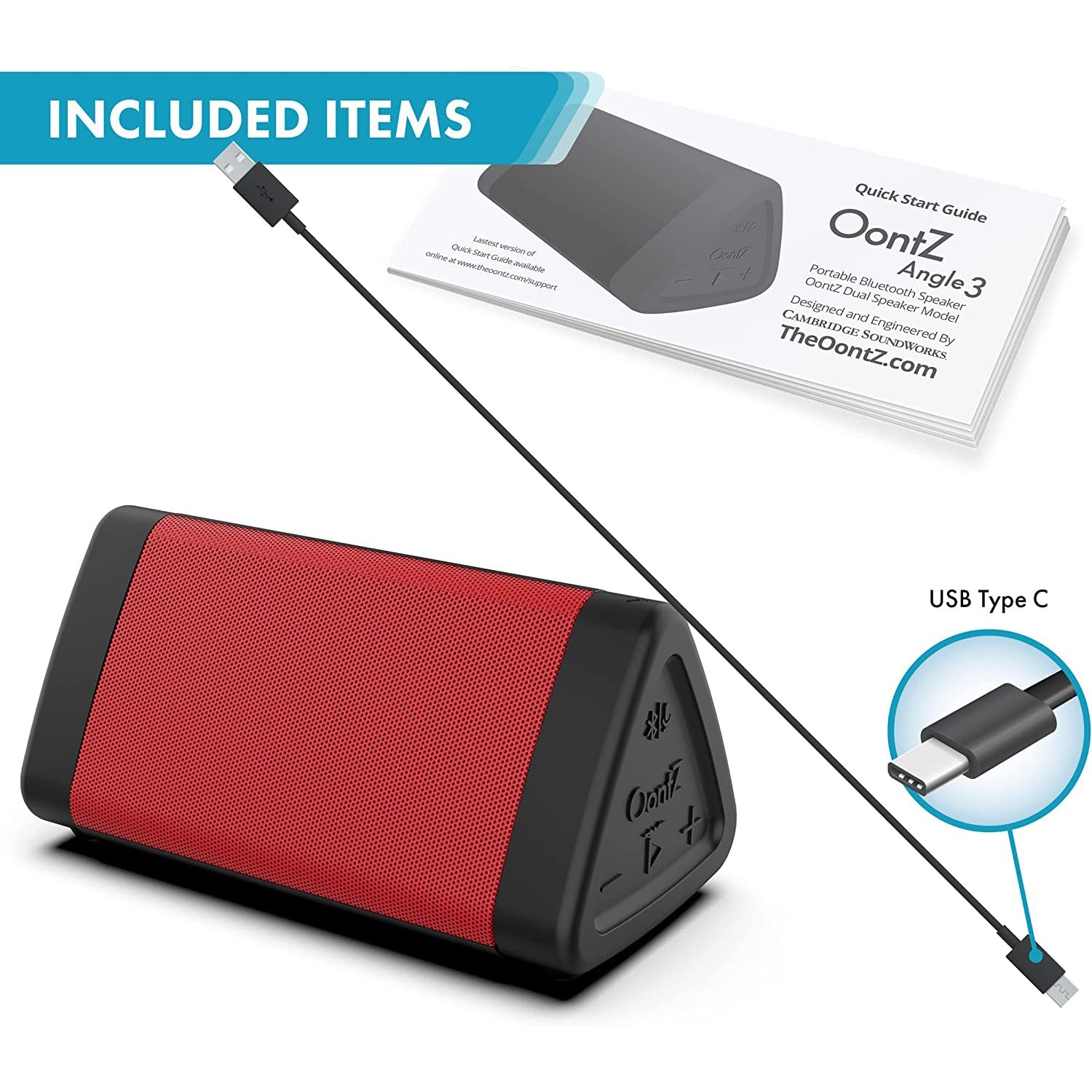 Oontz Upgraded Angle 3 Bluetooth Speaker 100 Foot Range