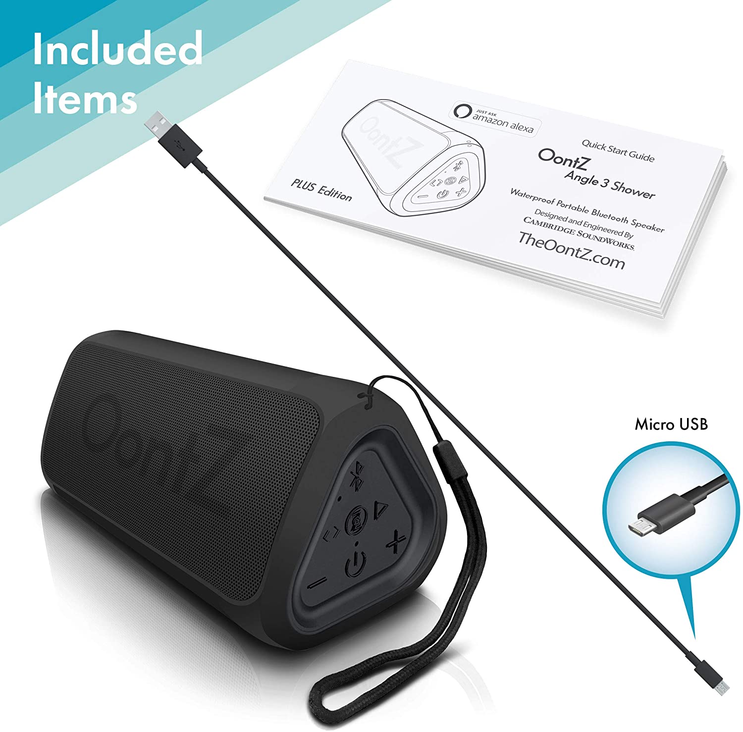 Oontz Upgraded Angle 3 Bluetooth Speaker 100 Foot Range